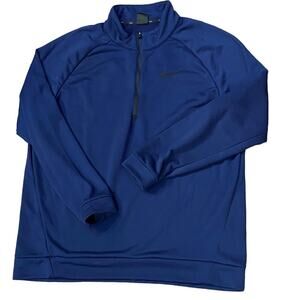 Nike Dri Fit Mens XL Navy Blue Quarter Zip long Sleeve Shirt